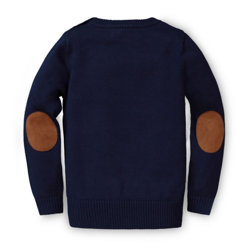 Baby Girls Hope and Henry Long Sleeve Intarsia Horse Sweater with Elbow Patches