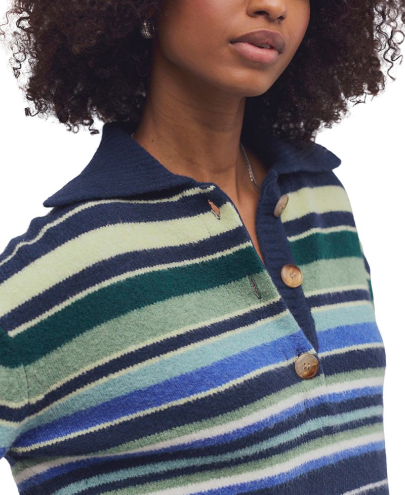 Women's Trading Up Lightweight Stripe Polo Sweater