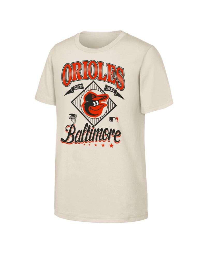 Big Boys and Girls Natural Baltimore Orioles Triple Hit T-Shirt
