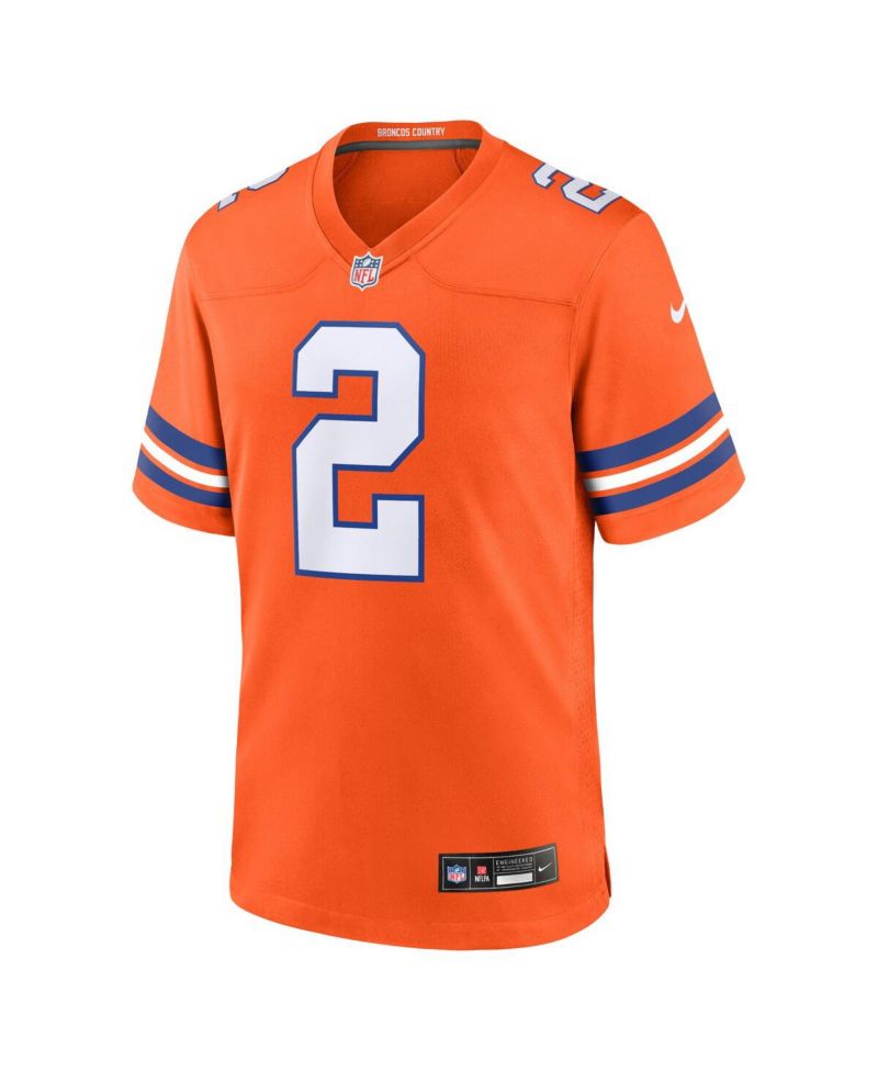 Men's Patrick Surtain II Orange Denver Broncos Mile High Collection 1977 Throwback Player Game Jersey