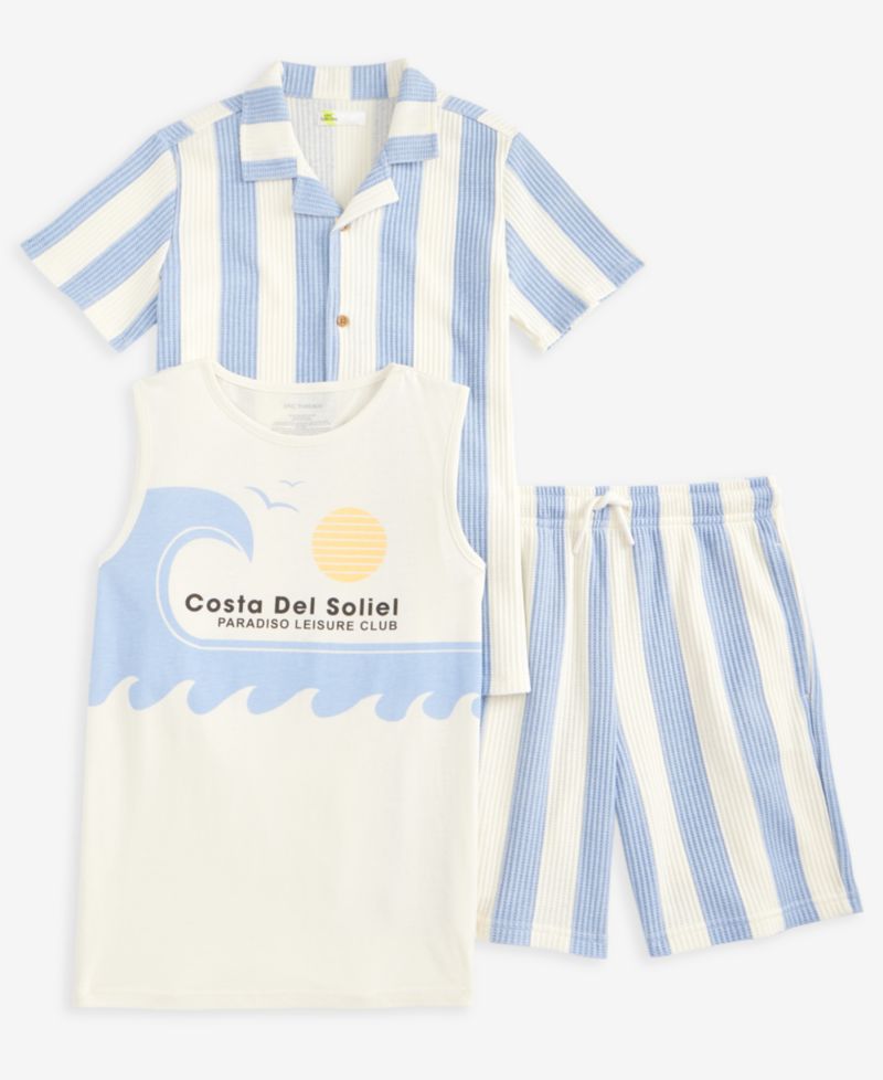 Boys 5-20 3-Pc. Striped Shirt, Tank Top & Shorts Set