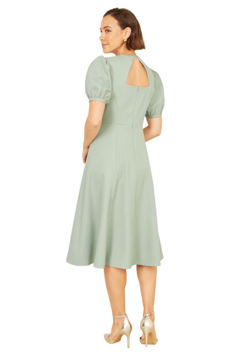 Women's Buckle Detail Short Sleeve Skater Dress