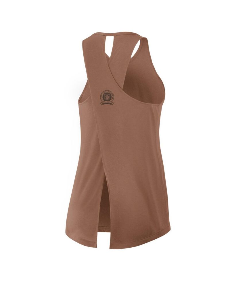 Women's Brown Cleveland Browns Glory Crisscross Performance Tank Top