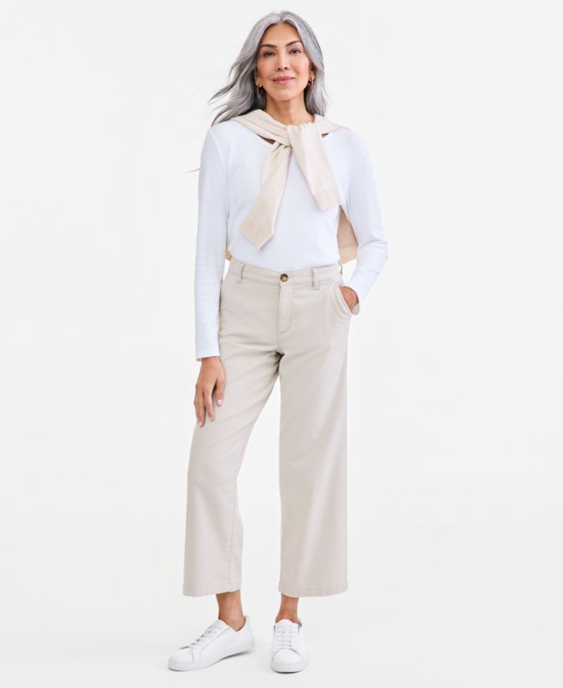 Plus High Stretch High-Rise Cropped Wide-Leg Pants