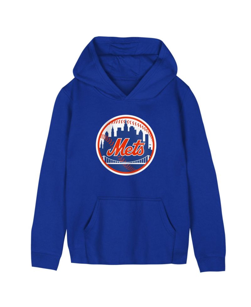 Preschool Royal New York Mets Primary Logo Fleece Hoodie