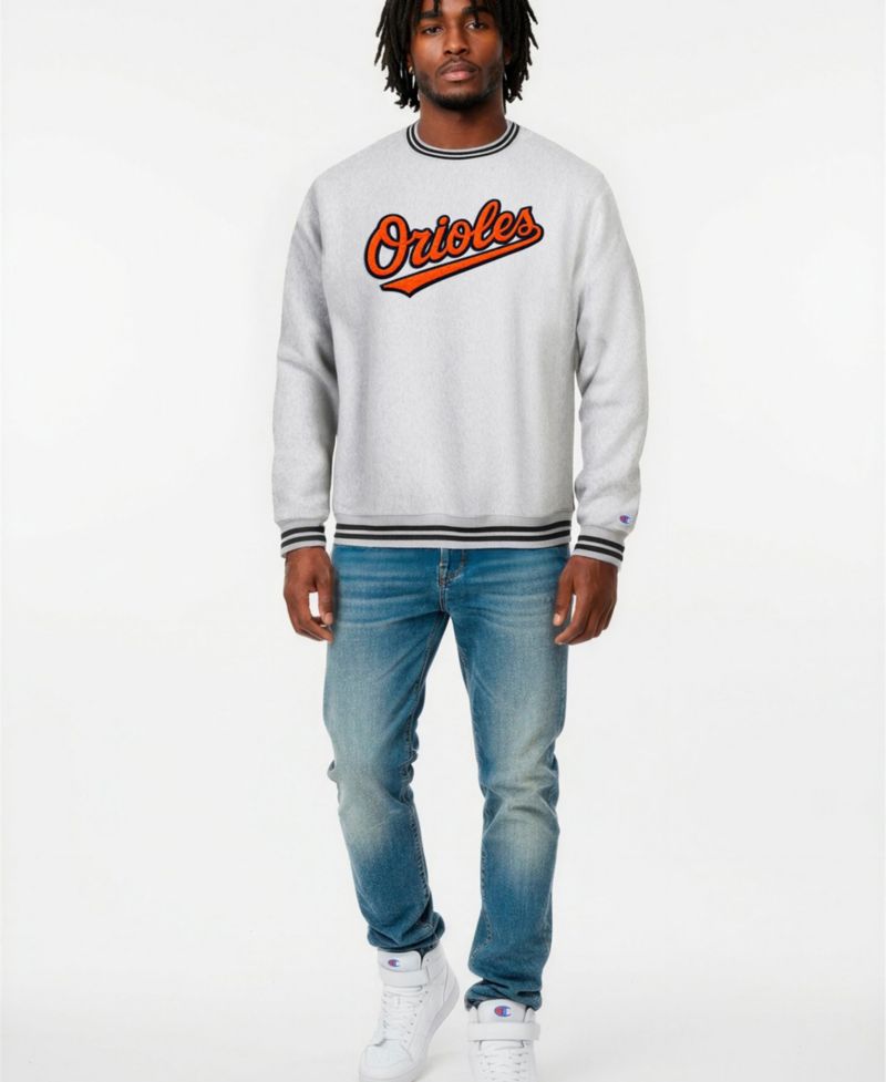 Men's Baltimore Orioles Reverse Weave Crewneck Sweatshirt