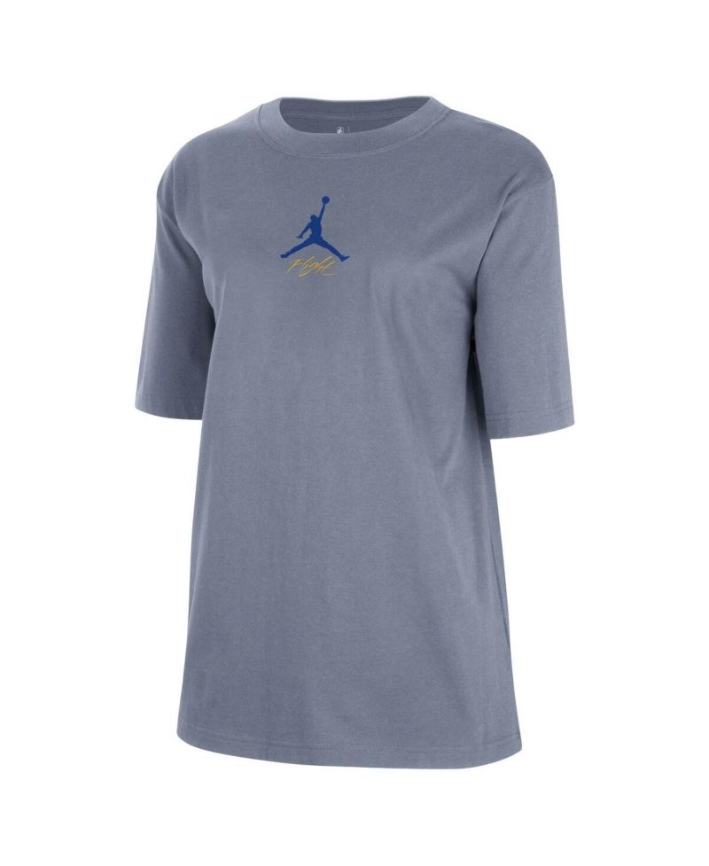 Women's Ash Golden State Warriors Courtside Statement Edition Boyfriend T-Shirt
