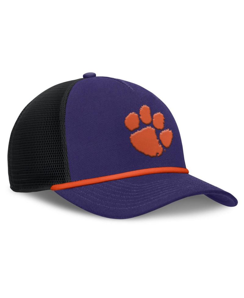 Men's Purple Clemson Tigers Rise Primetime Trucker Adjustable Hat
