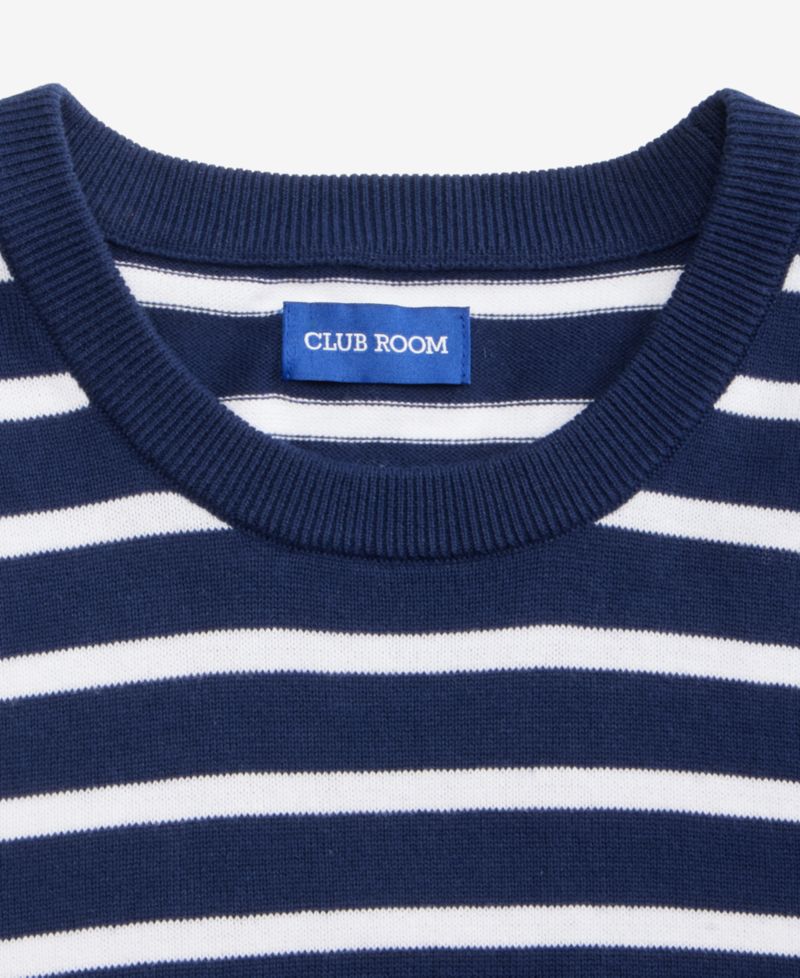 Men's Short-Sleeve Bengal Striped Cotton Sweater T-Shirt