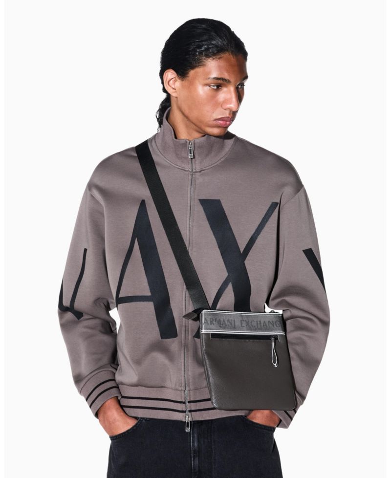 Men's Taping Flat Crossbody Bag