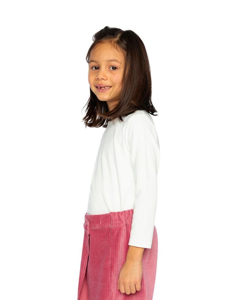 Big Girls 6 -14 Brushed Rib Crew Neck Top