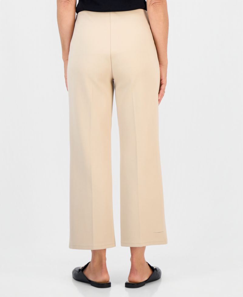 Petite Wide Leg Ponte Pull-On Pants
