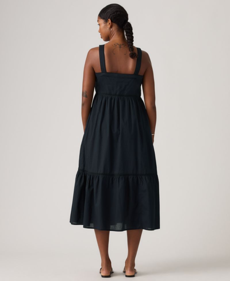 Premium Women's Mimi Square Neck Tiered Midi Dress