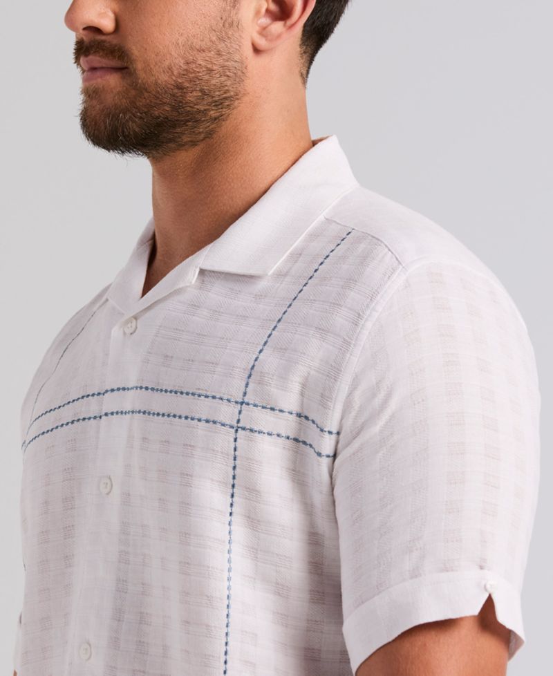 Men's Cotton Blend Embroidered Shirt