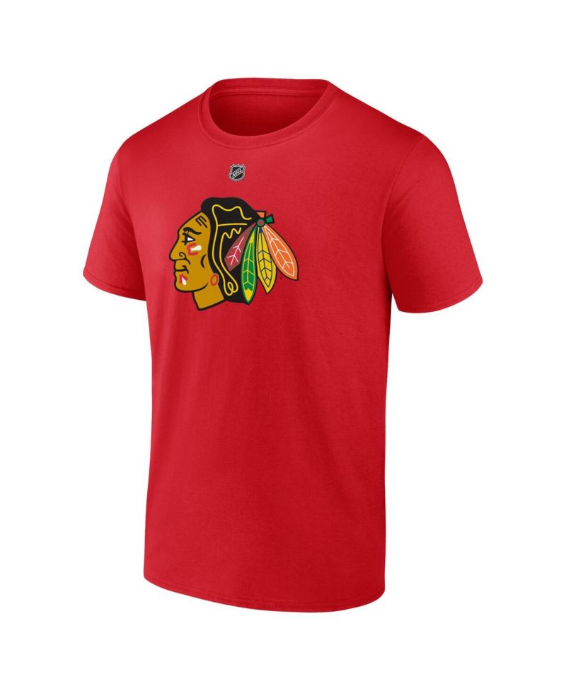 Men's Connor Bedard Red Chicago Blackhawks 2023 NHL Draft Authentic Stack Player Name and Number T-shirt