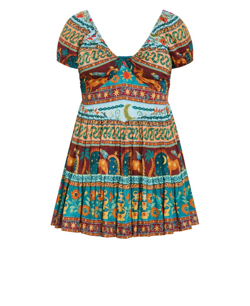 Women's Amaria Print Short-Sleeve V-Neck Mini Dress