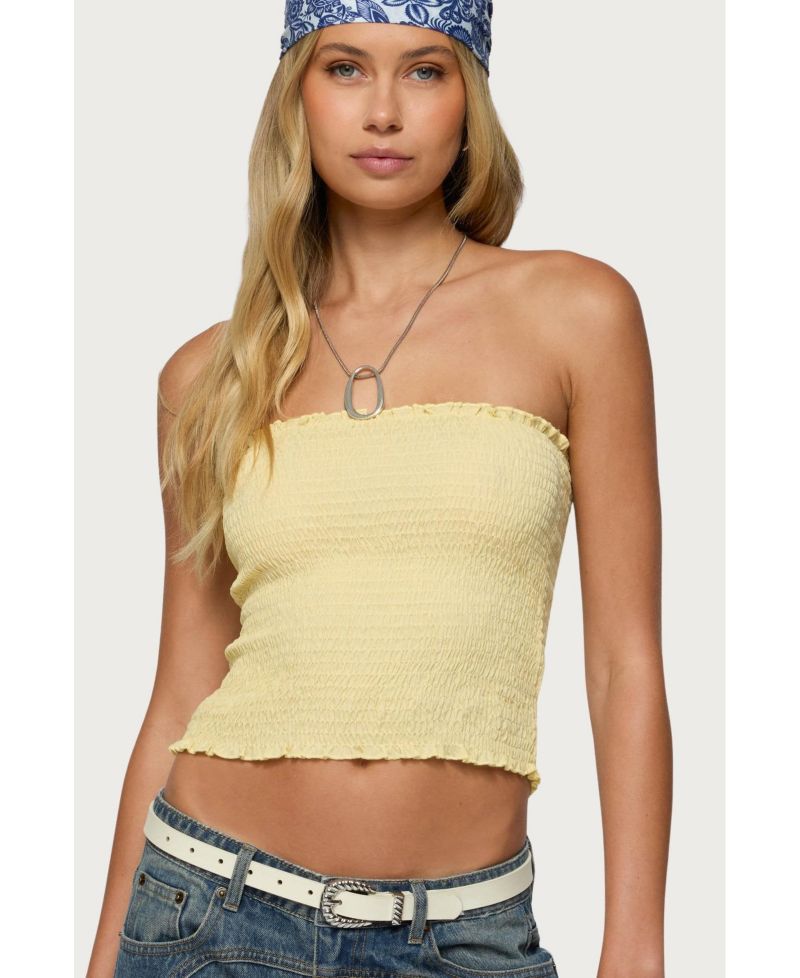 Womens Emmet Strapless Scrunch Top