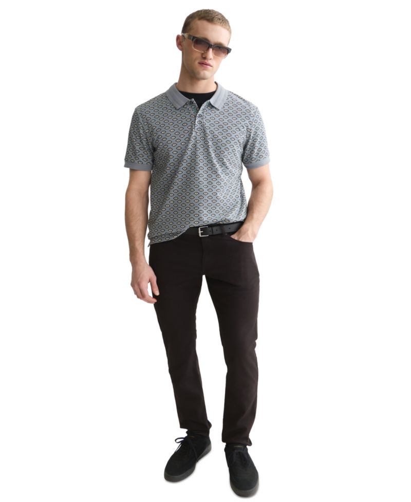 Men's Geo Print Short-Sleeve Polo Shirt