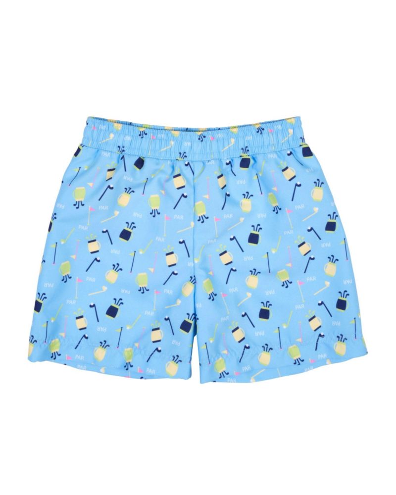 Baby Boy Golf Print Swim Trunk