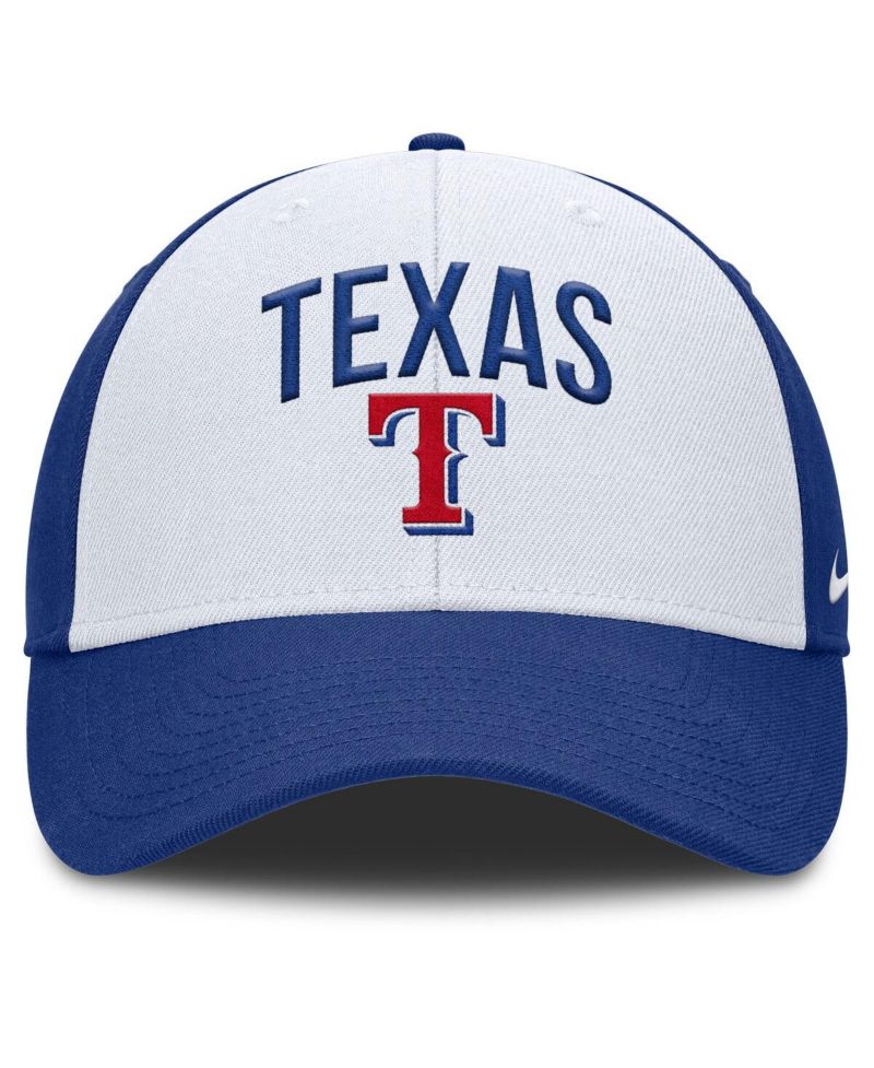 Men's White/Royal Texas Rangers Club Performance Adjustable Hat