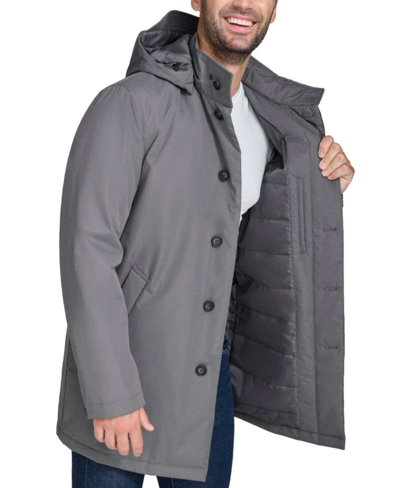Men's Rain Coat with Removable Hood