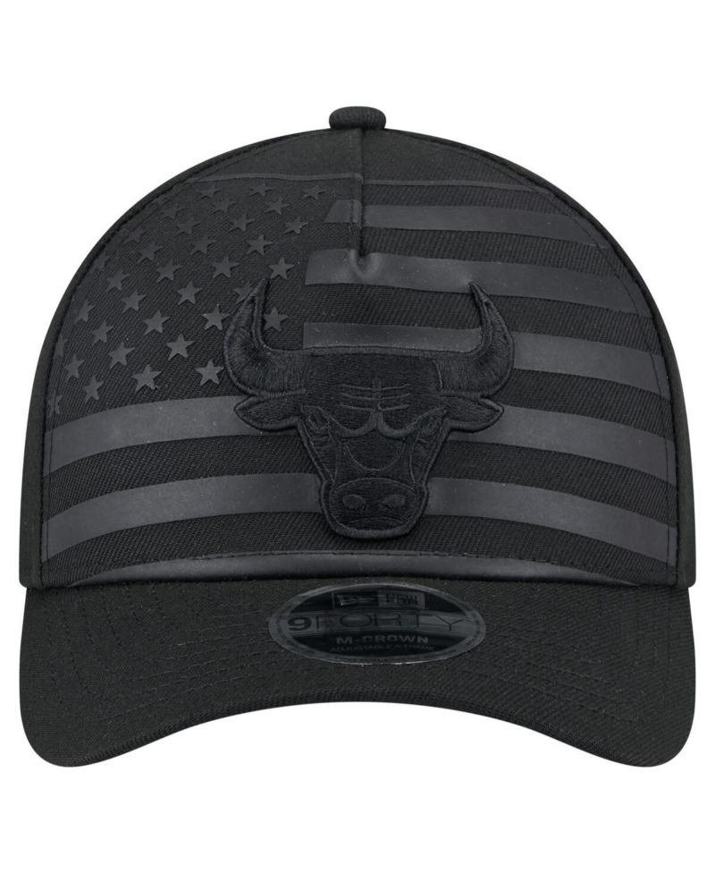 Men's Black Chicago Bulls Game Day Flag A-Frame 9FORTY Adjustable Hat