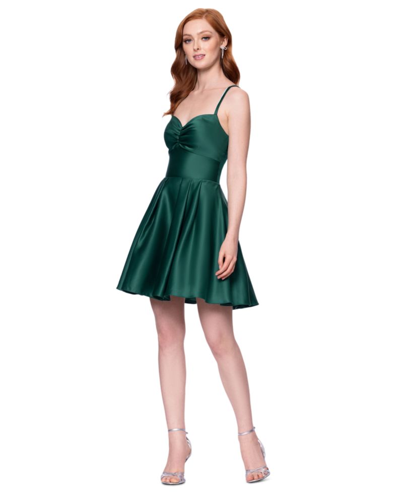 Juniors' Lamour Lace-Up Mini Dress