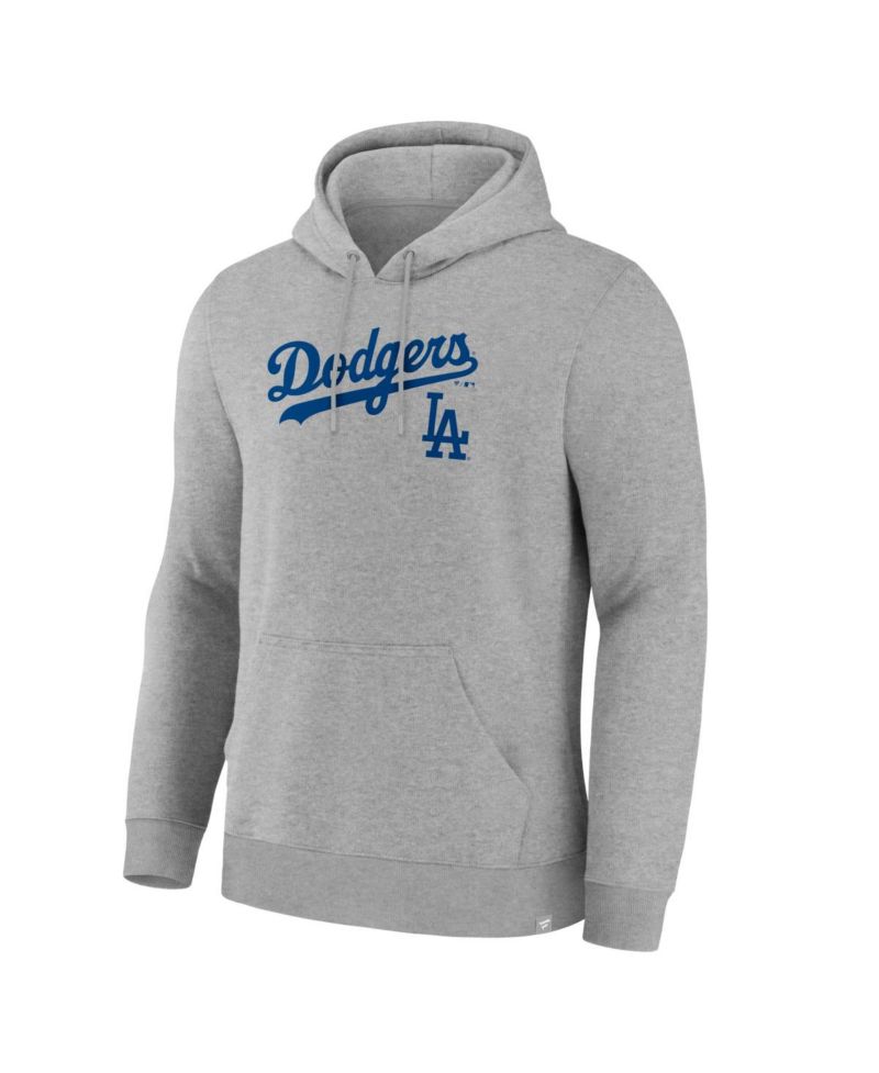 Men's Heather Gray Los Angeles Dodgers Lock-Up Legacy Hoodie