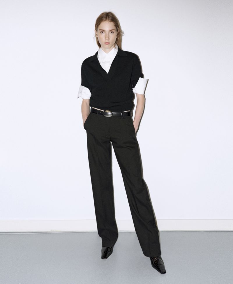 Women's Selection Polo-Collar Wool-Blend Sweater