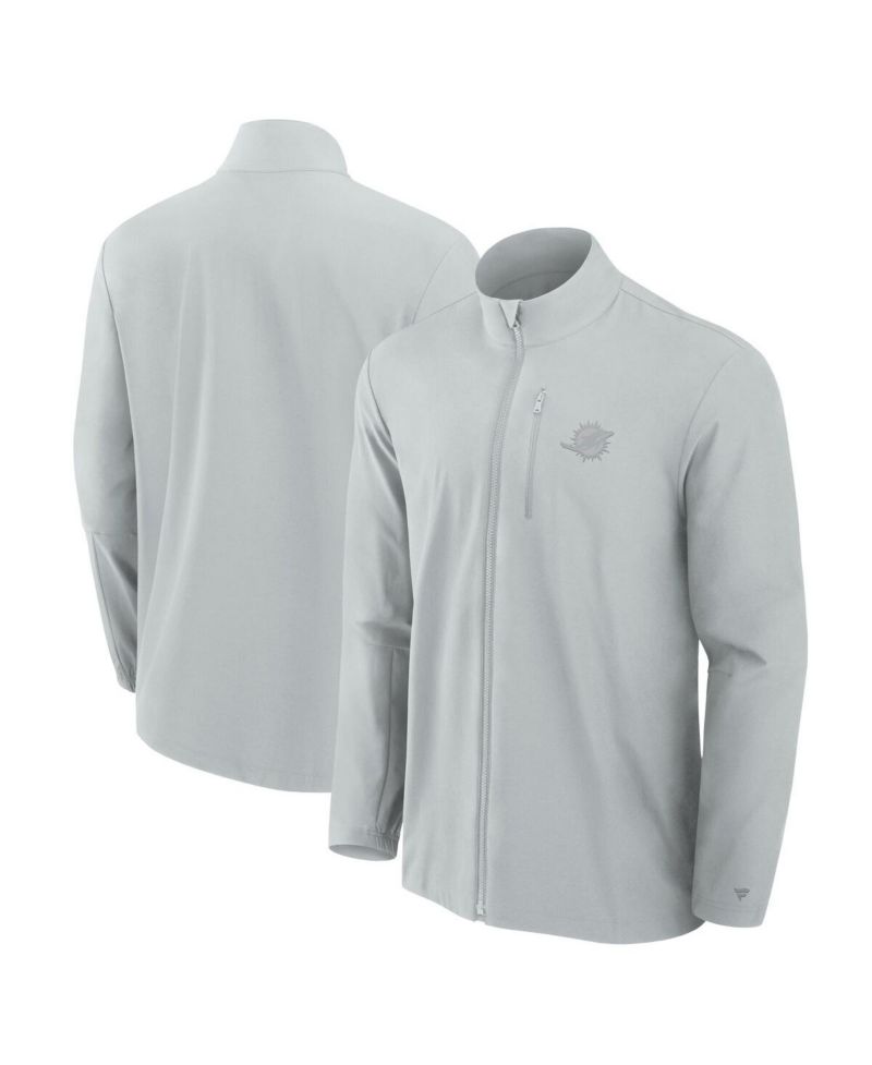 Men's Gray Miami Dolphins Front Office Woven Full-Zip Jacket