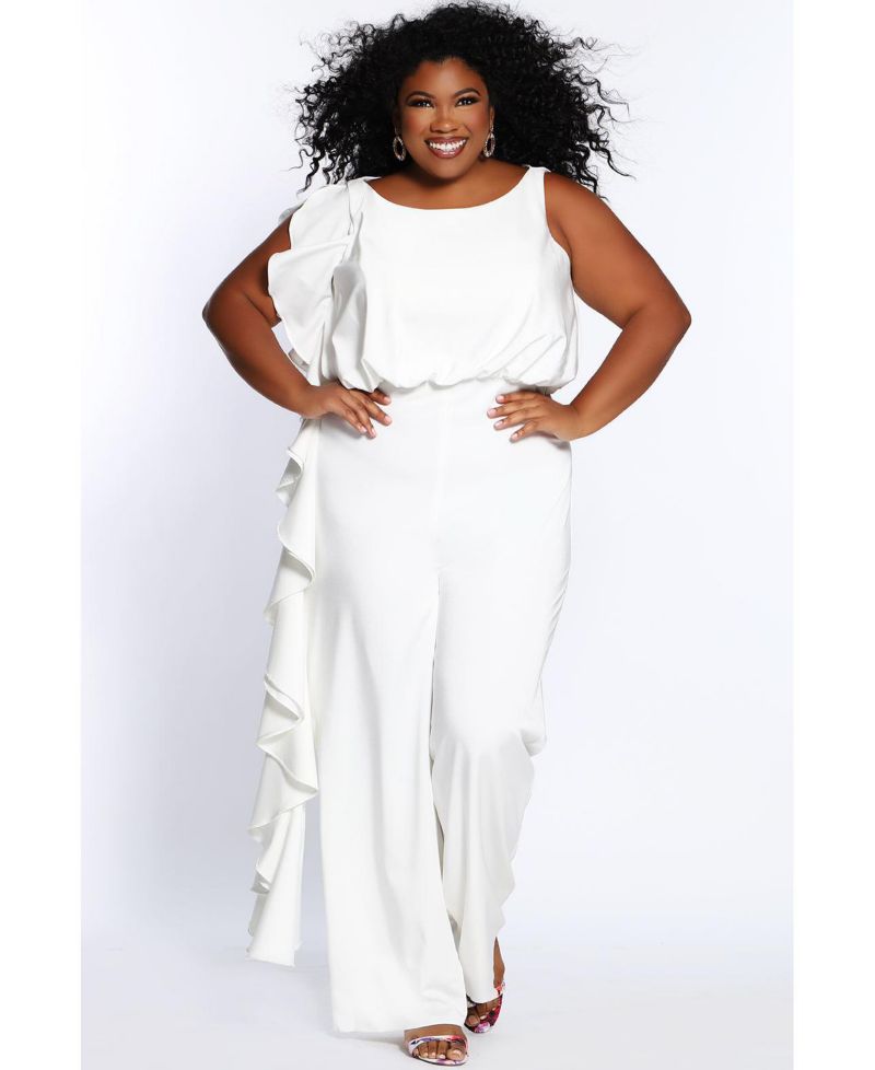 Women's Crepe Ruffle Jumpsuit