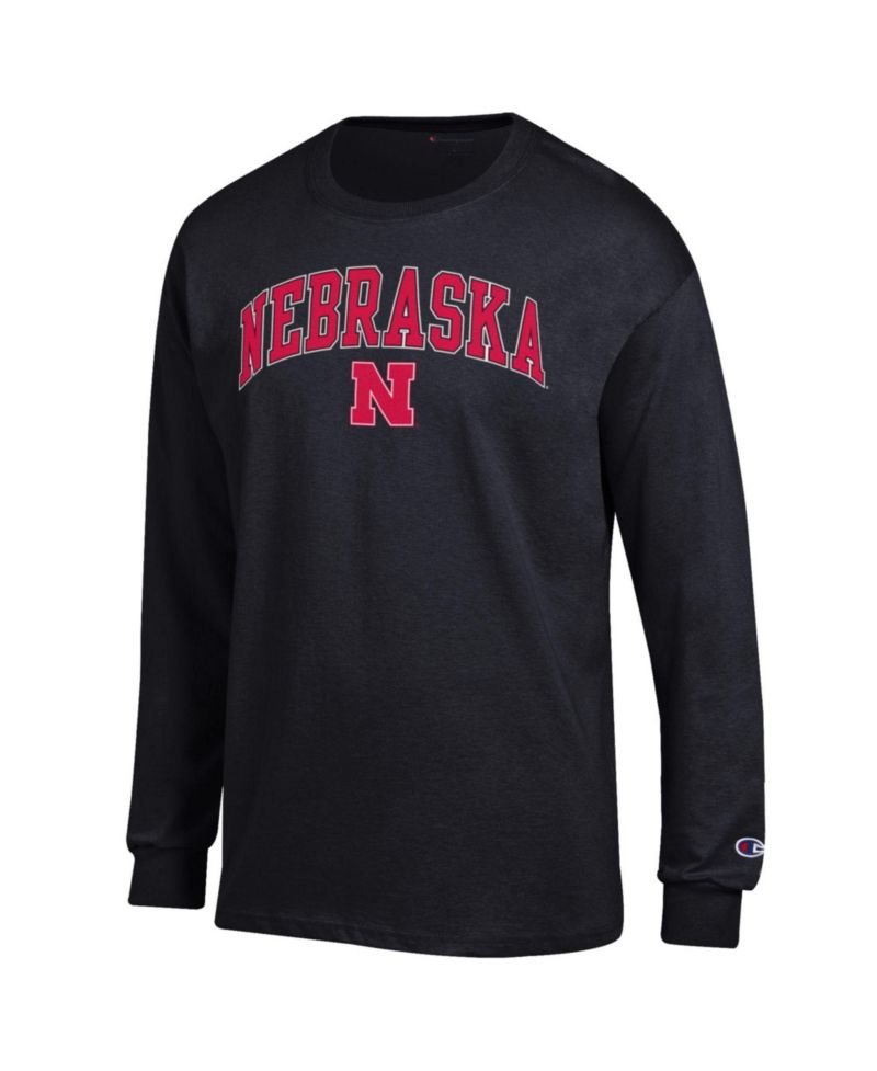 Men's Champion Scarlet Nebraska Huskers Arch Over Logo Long Sleeve T-Shirt