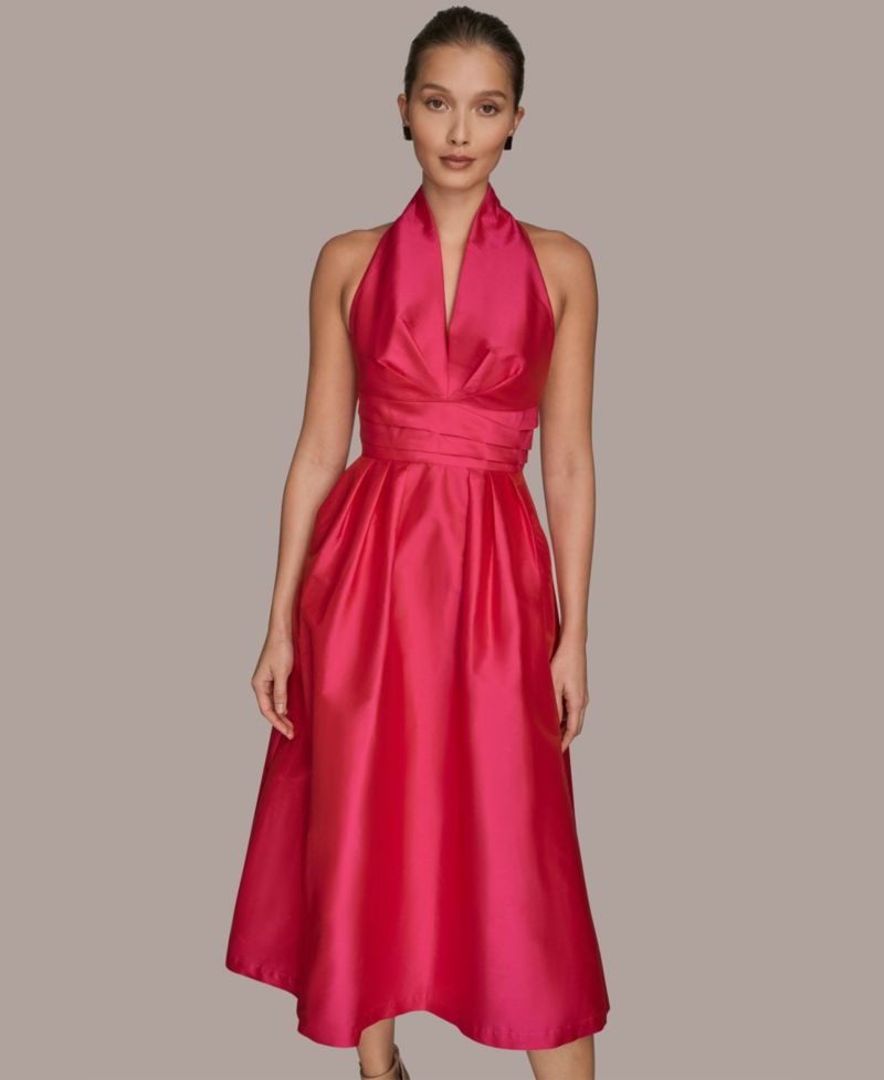 Women's A-Line Halter Midi Dress