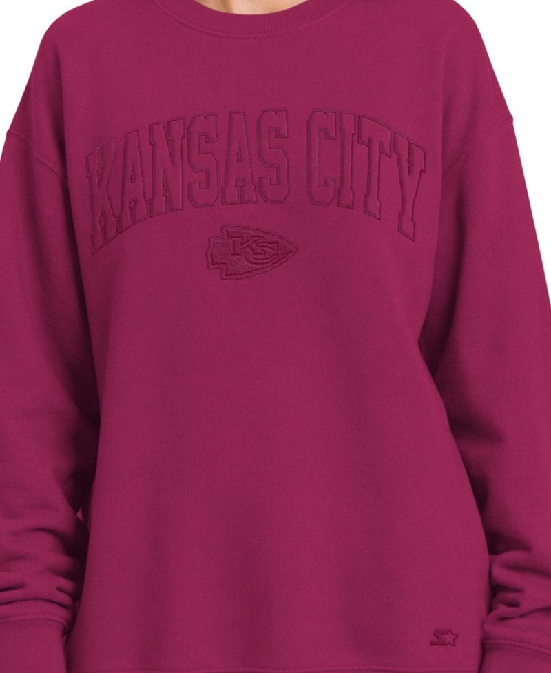 Women's Maroon Kansas City Chiefs Athleisure Oversized Fleece Sweatshirt