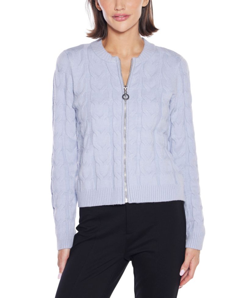 Women's Black Label Zip Cable Sweater