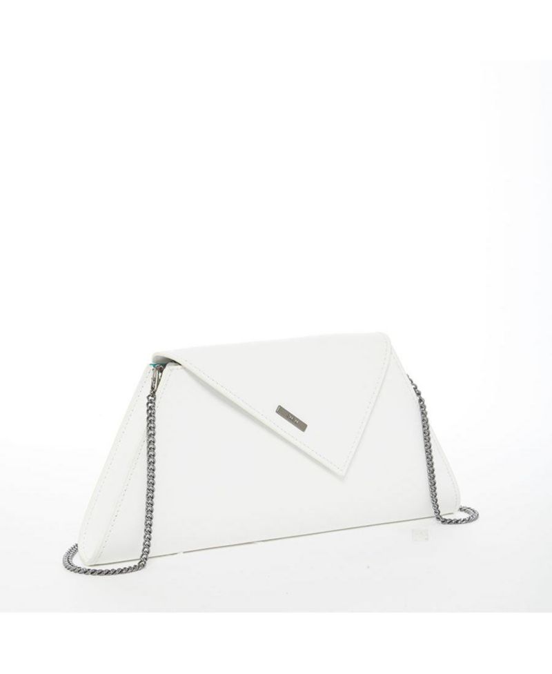 White Purse Saffiano Leather Clutch Bag Crossbody Evening Purse Unique Women's Handbag