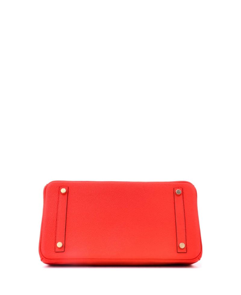 Birkin 30 Handbag Red Clemence with Gold Hardware