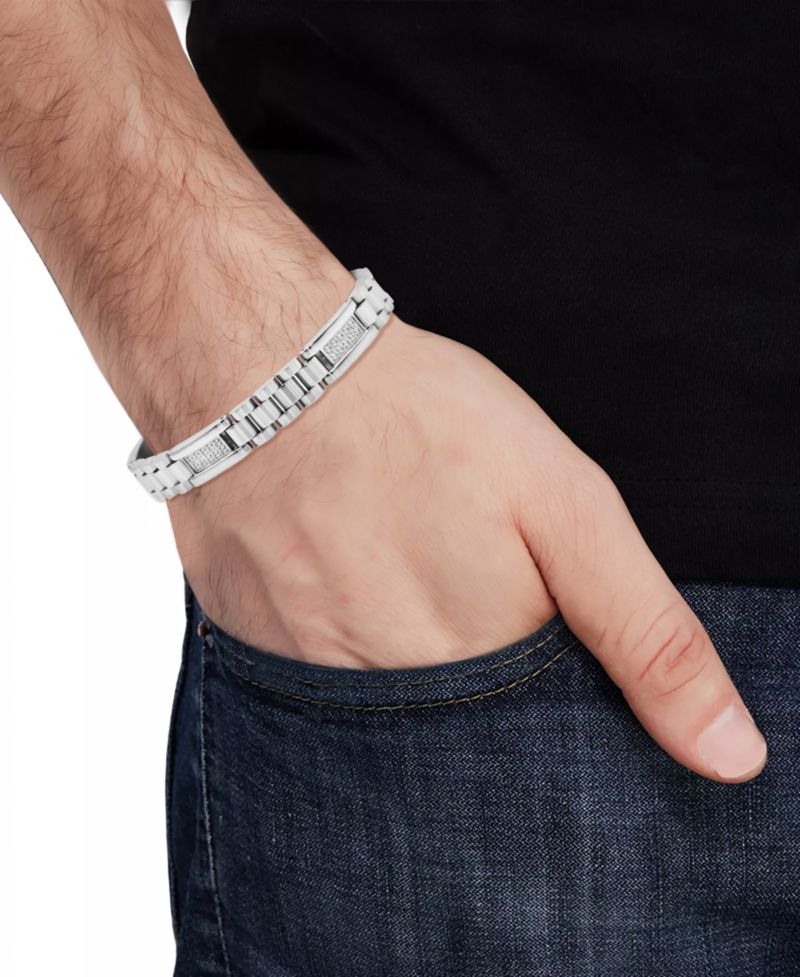Men's Lab Grown Diamond (1 ct. t.w.) Bracelet in Stainless Steel (Also Available in Yellow IP-Plating)
