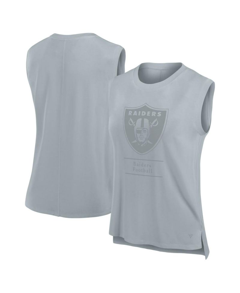 Women's Gray Las Vegas Raiders Studio Embrace Tank Top