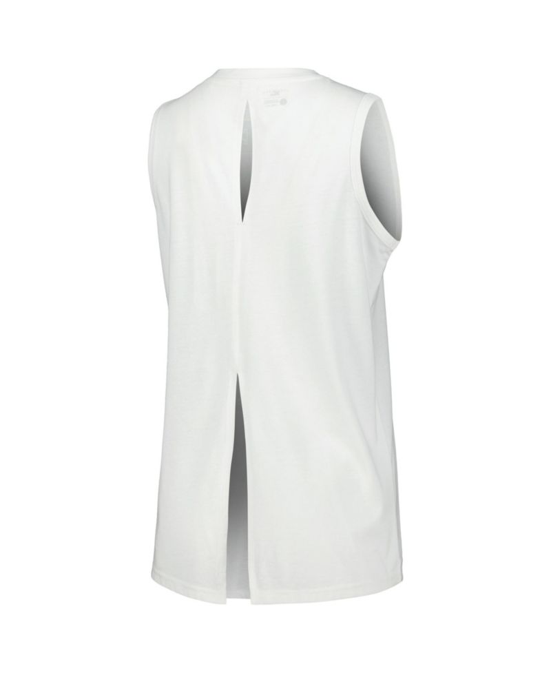 Women's White Milwaukee Bucks Paisley Peekaboo Tank Top