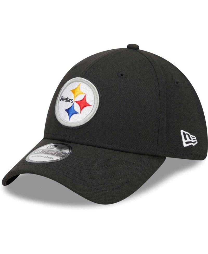 Men's Black Pittsburgh Steelers Main 39THIRTY Flex Hat