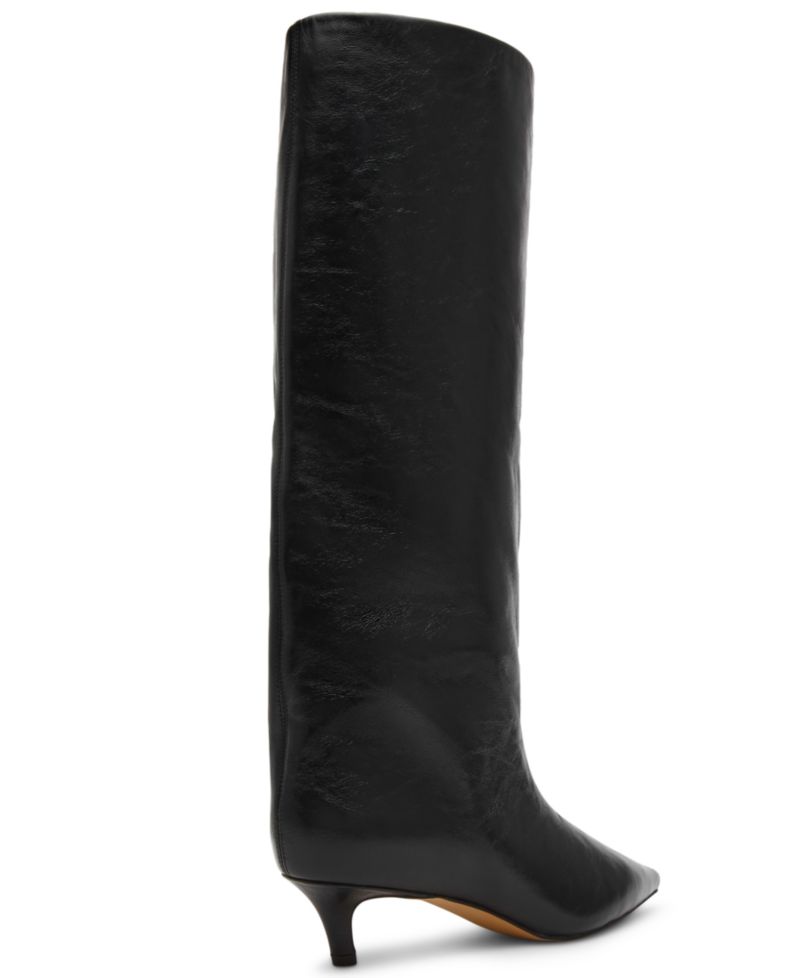 Women's Lychee Wide-Calf Kitten-Heel Stovepipe Knee-High Dress Boots