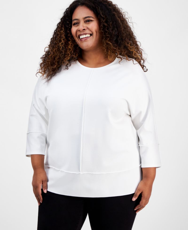 Plus Size Serenity Knit 3/4 Sleeve Tunic Top