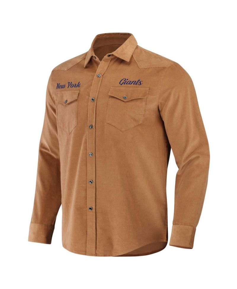 Men's NFL x Darius Rucker Collection by Tan New York Giants Western Button-Up Shirt
