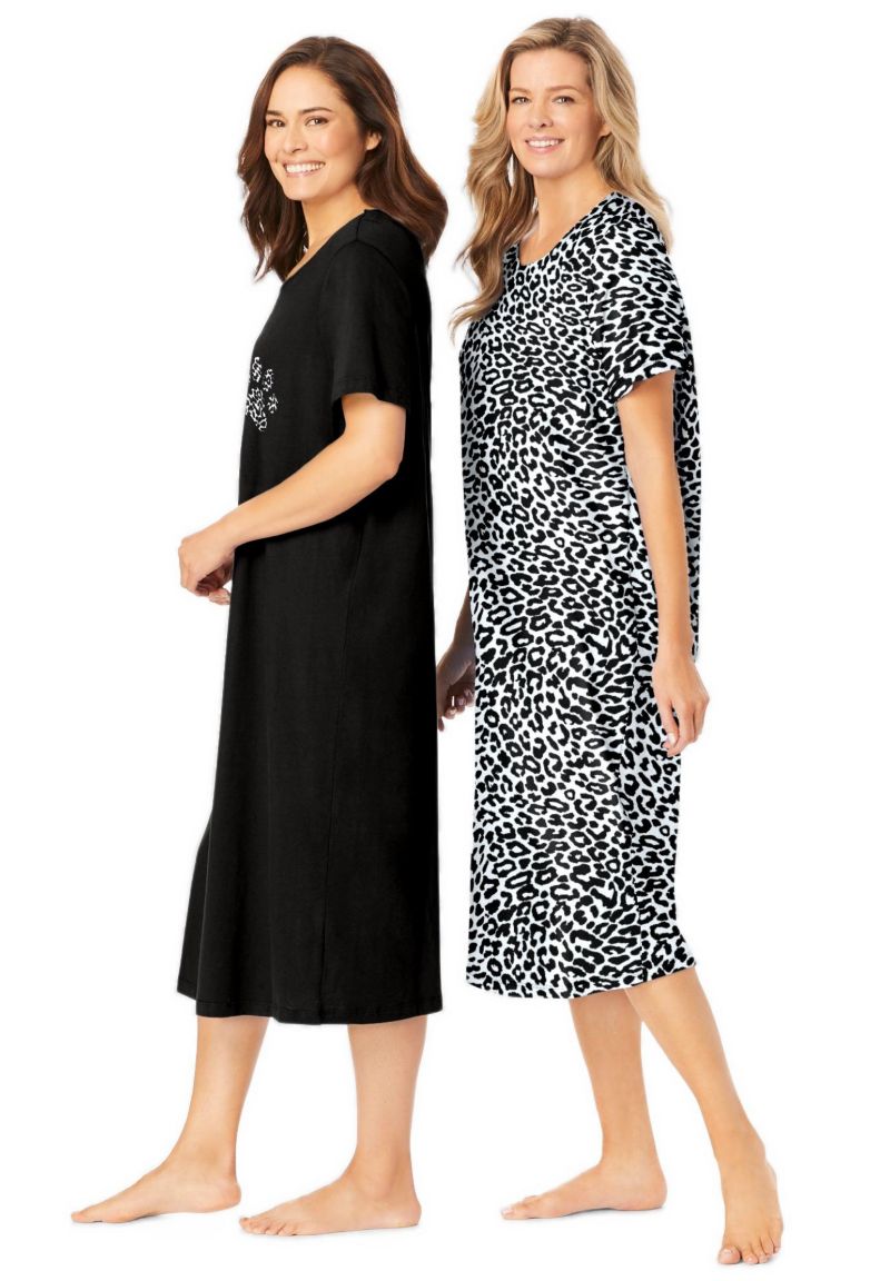 Women's Dreams and Co. 2-Pack Long Sleepshirts
