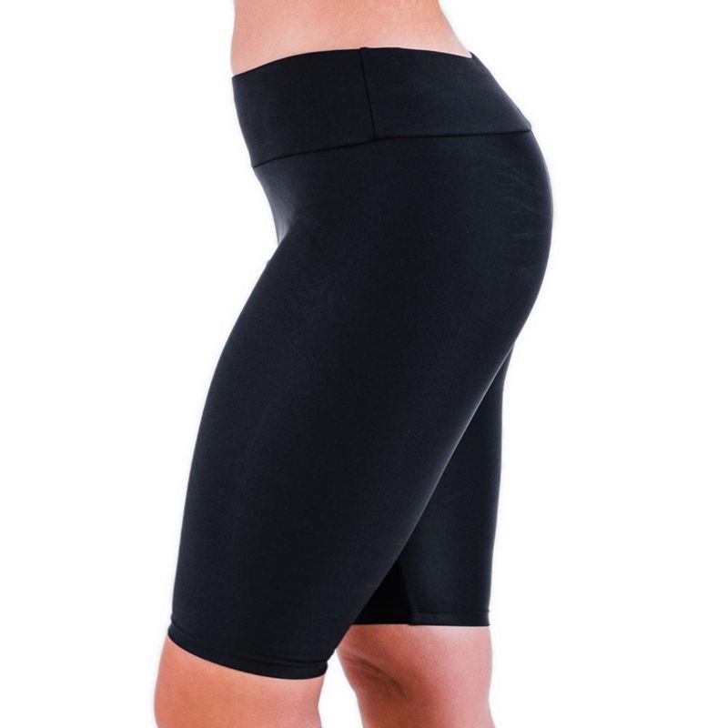Women's Chlorine Resistant High Waisted Long Bike Swim Shorts