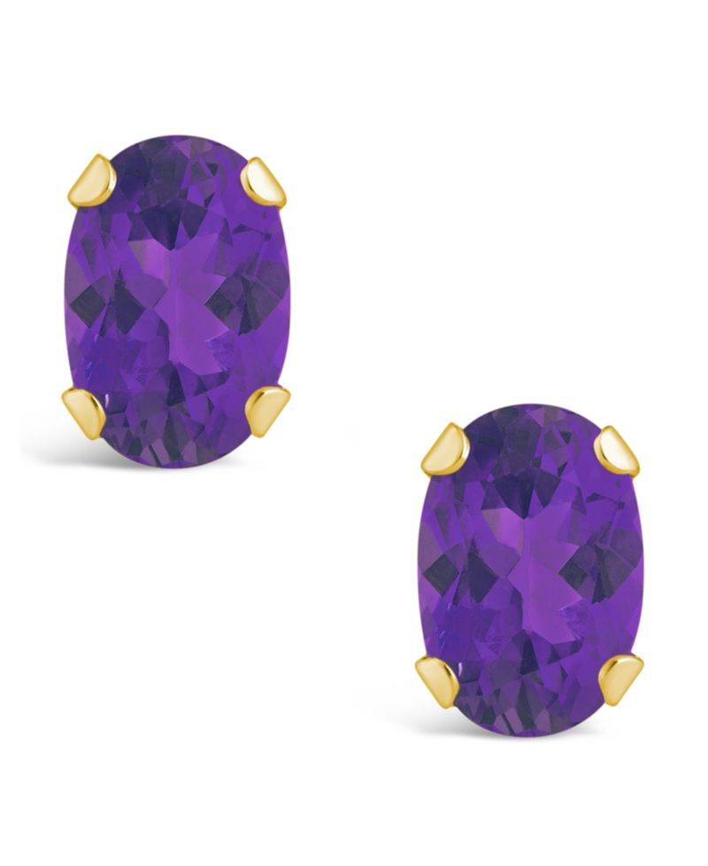 Gemstone Stud Earrings in 10k Yellow Gold