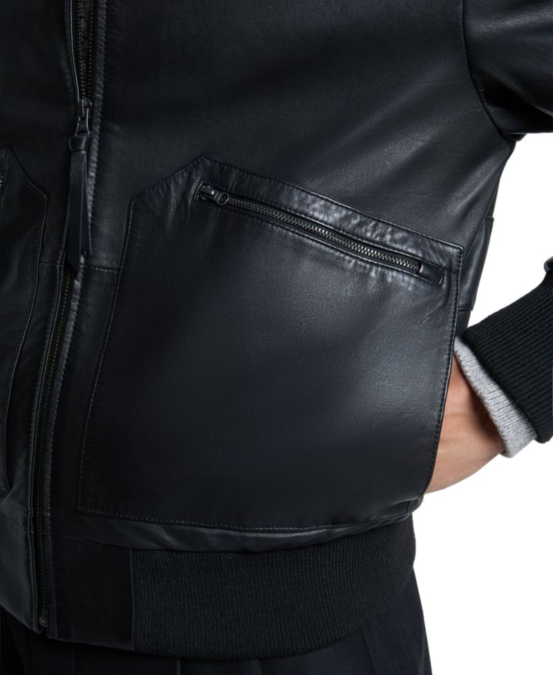 Men's Teddy Genuine Leather Bomber Jacket