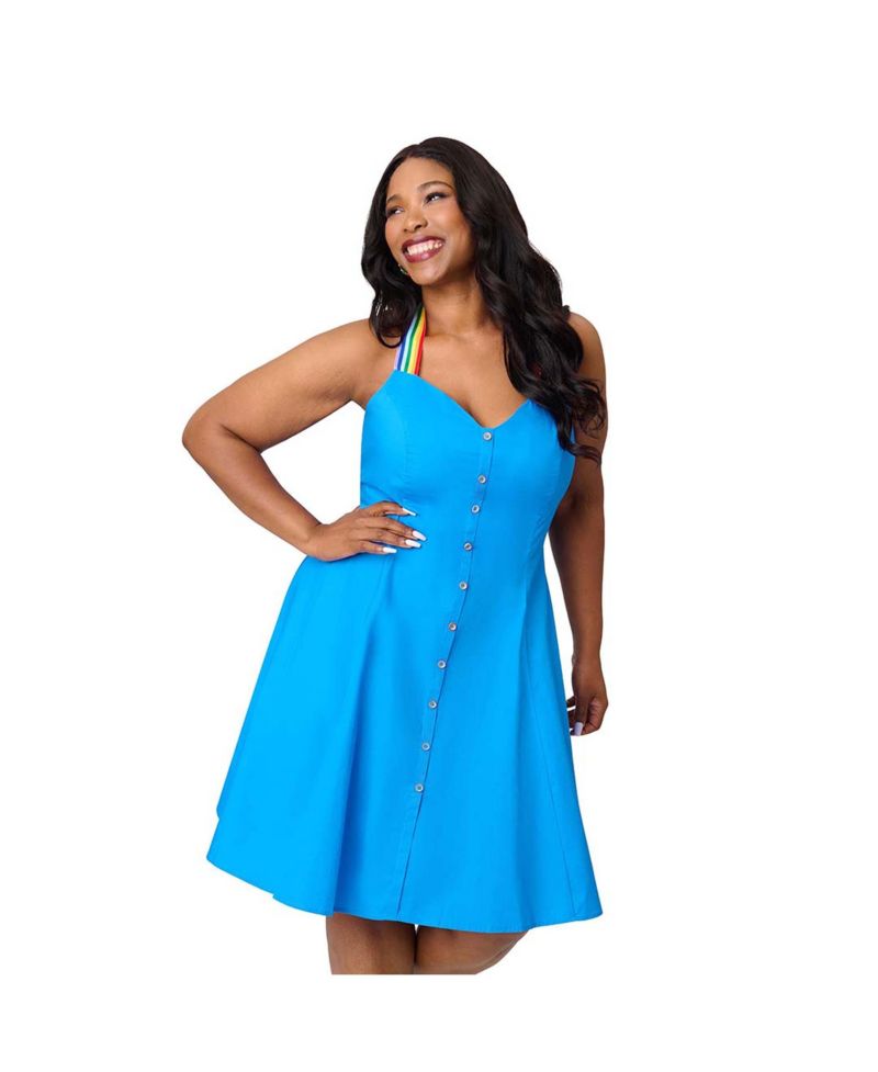 Plus Size Sweetheart Halter Flare Dress