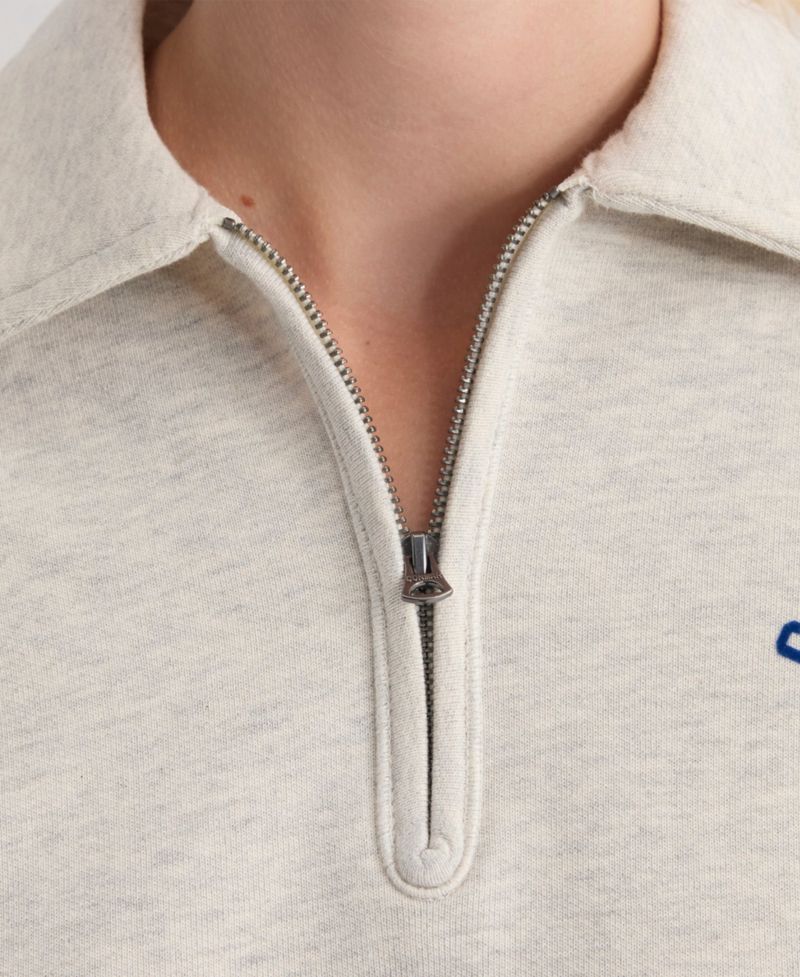 Women's Chicago Cubs Quarter-Zip Cropped Sweatshirt
